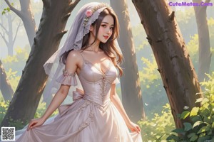 a woman in a wedding dress with a veil