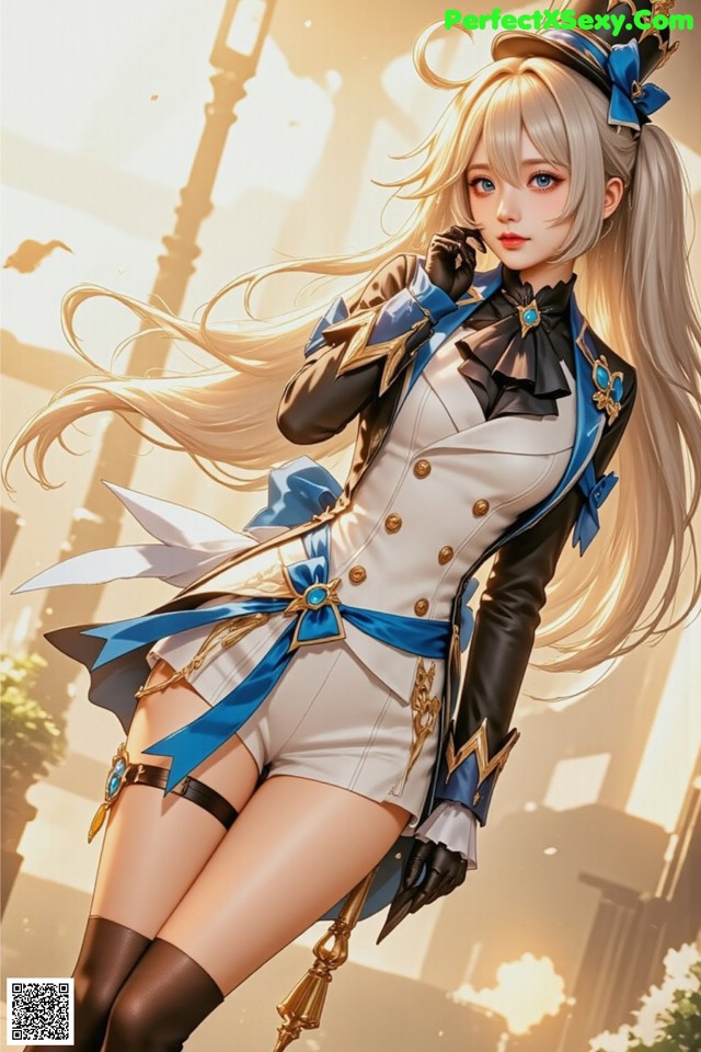 Hentai - Luminous Charm of the Aquatic Enchantress Set.2 20250126 Part 13 No.535725 A woman with long blonde hair wearing a top hat and gloves.
