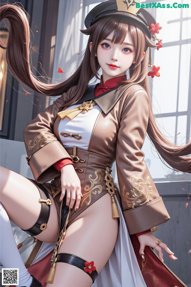 A woman in a military uniform is posing for a picture.